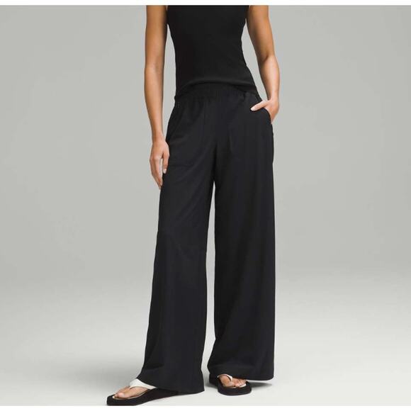 Lululemon Swift Wide-Leg Mid-Rise Pant *Full Length Black Women's Size 12 - Picture 1 of 4